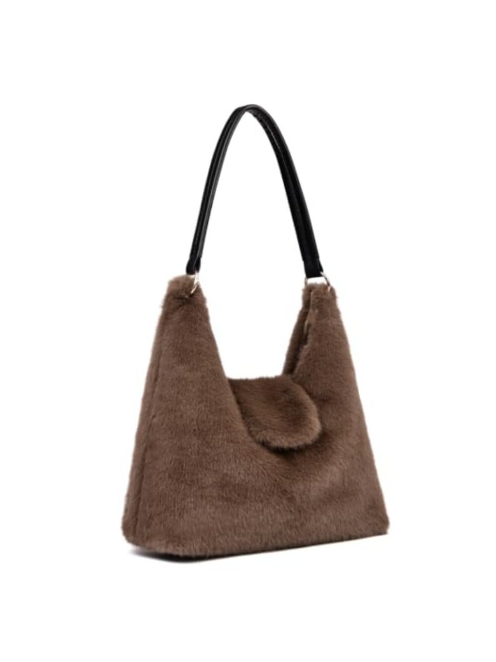 Fuzzy Plush Hobo Shoulder Bag Lightweight Roomy Casual Purse